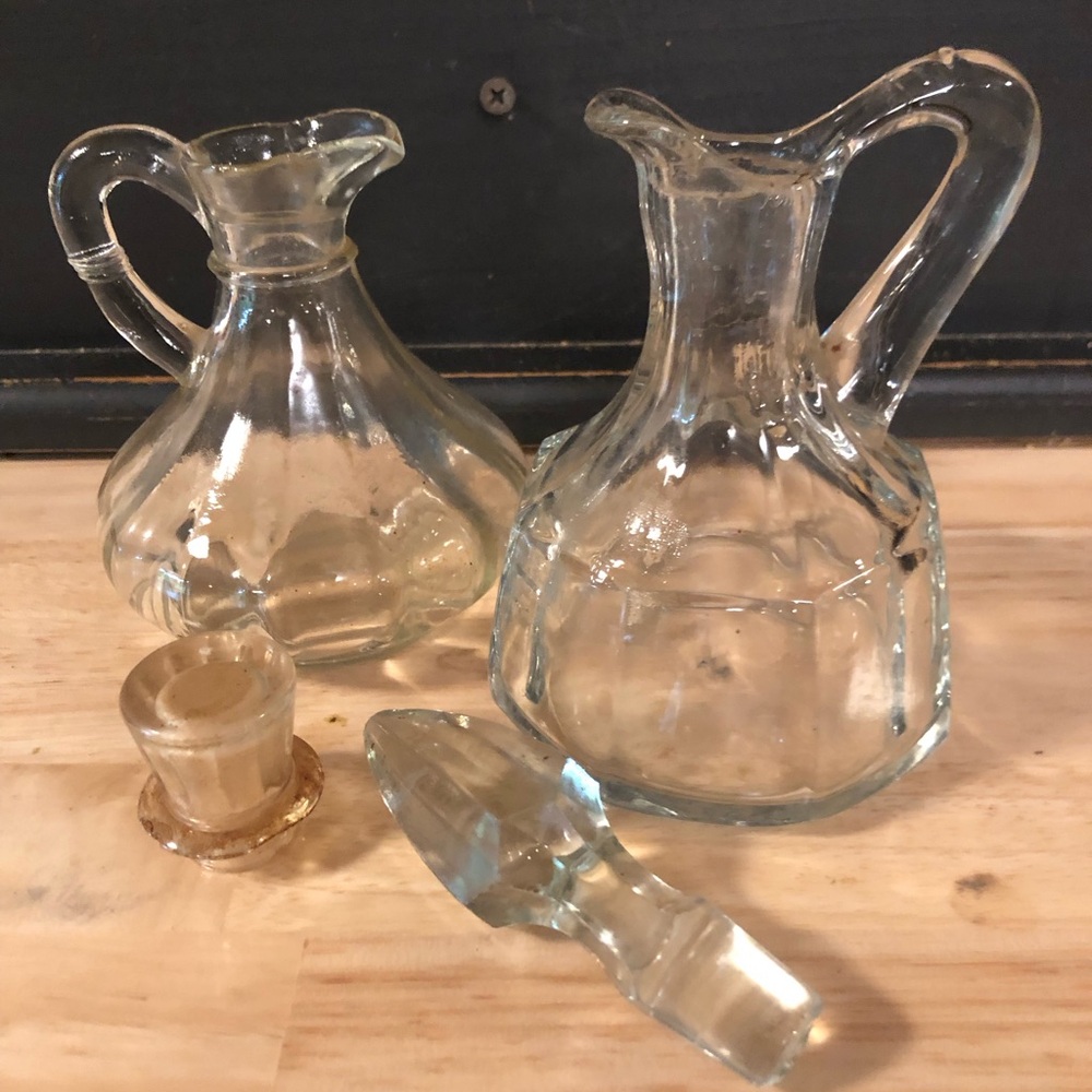 Pair of vintage oil and vinegar cruets